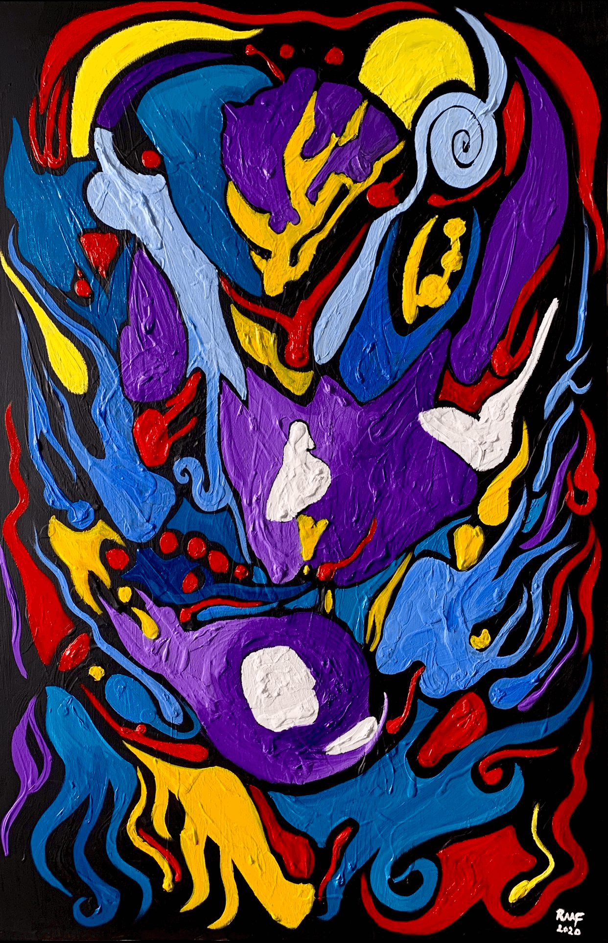 Abstract-painting-with-bright-colours-by-raafpaintings