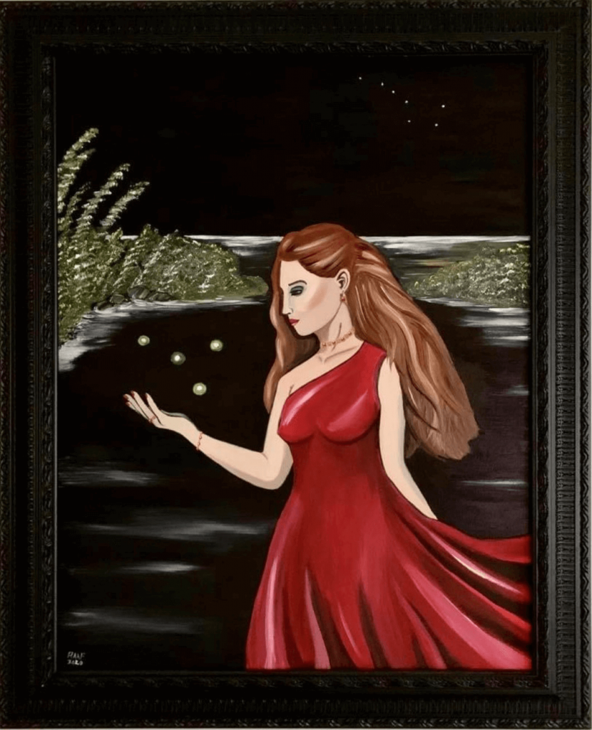 Woman-in-red-dress-by-raafpaintings