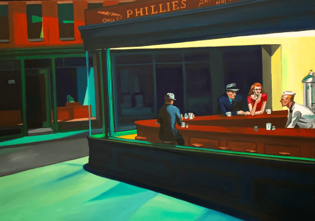 Nighthawks_remake_with_frame_by_raafpaintings_def